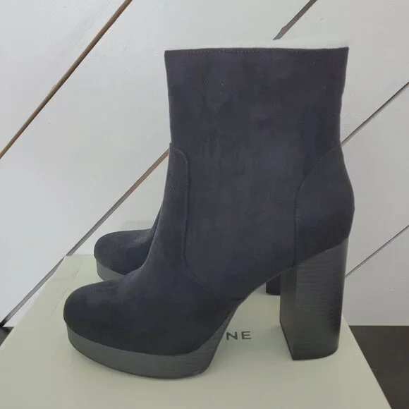 NWT Sun Stone Patriceef Womens Black Faux Suede High Heel Ankle Boots Size 10M - Picture 2 of 9